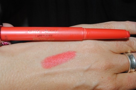 estee+lauder+pure+color+sheer+matte+lipstick+rock+candy+swatch